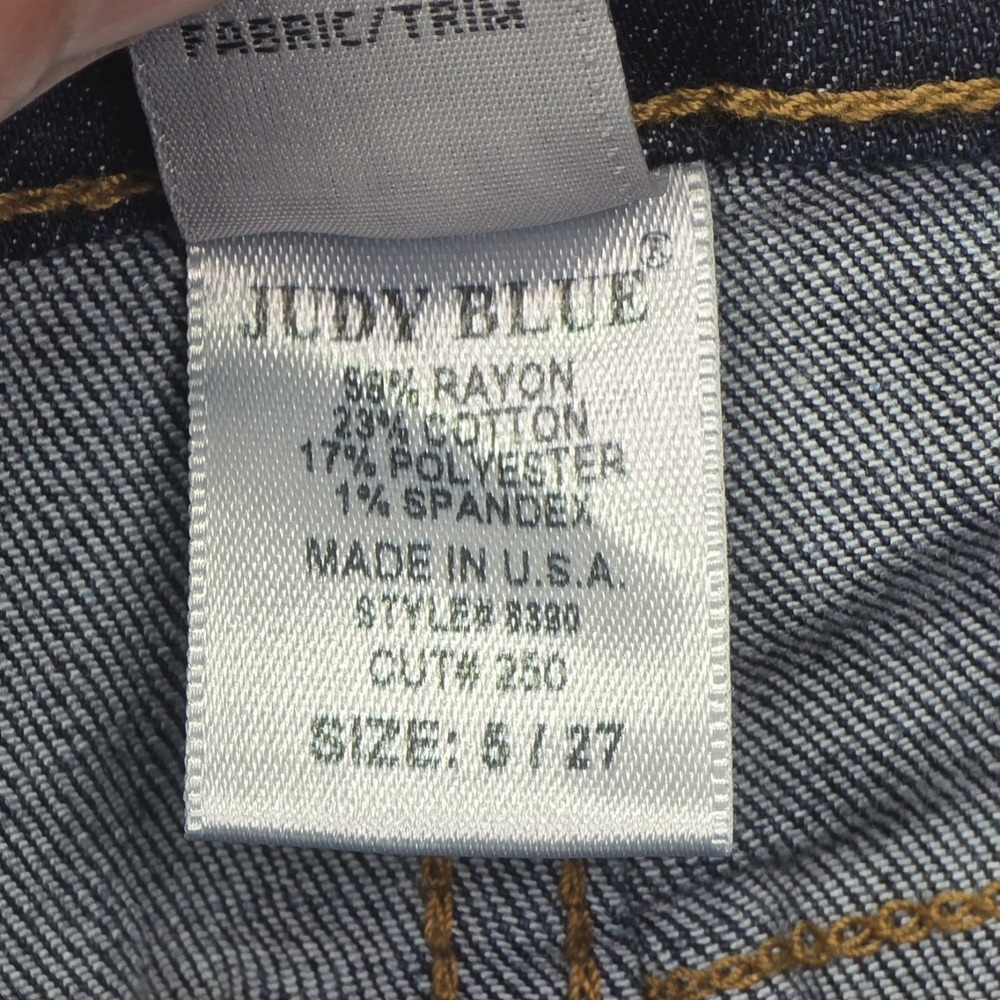 Judy Blue 8390 Handsand Rayon Skinny Jeans Dark Wash Soft Stretch Women 5/27 NWT - Picture 6 of 13